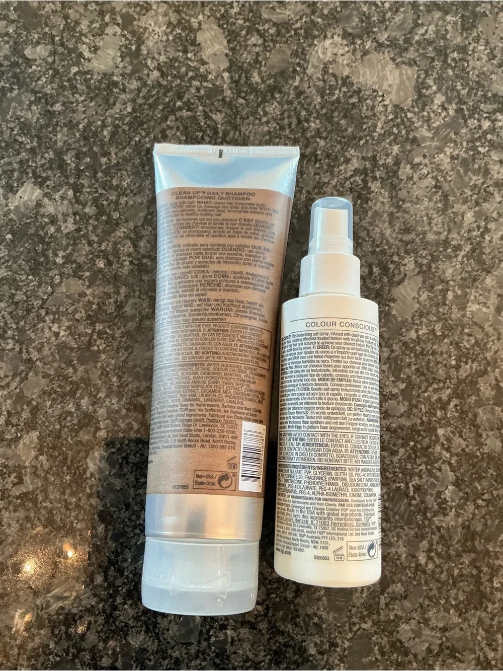 New TIGI Bed Head For Men Clean Up Daily Shampoo & TIGI Texturising Salt Spray